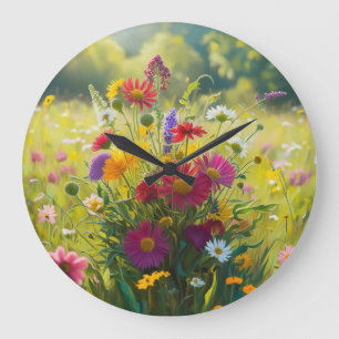 Grande Horloge Ronde fleur