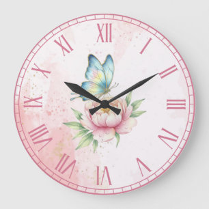 Grande Horloge Ronde Fleur