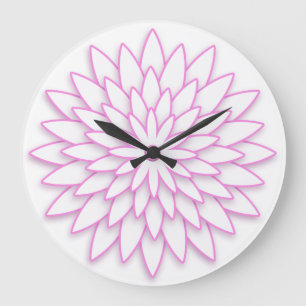 Grande Horloge Ronde Fleur 3D géométrique Abstraite.