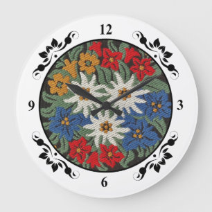 Grande Horloge Ronde Fleur alpine suisse Edelweiss