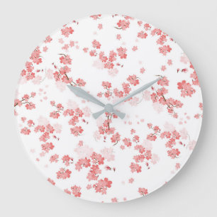 Grande Horloge Ronde Fleur cerise 2