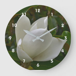 Grande Horloge Ronde Fleur Clocl de magnolia