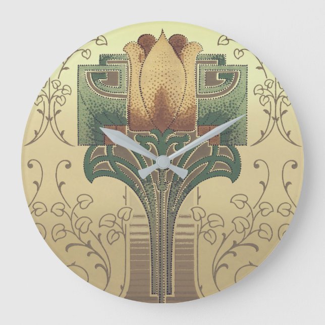 Grande Horloge Ronde Fleur d'artisanat victorien (Recto)