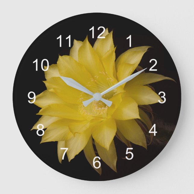 Grande Horloge Ronde Fleur de citron pâté de cactus plaisir (Recto)