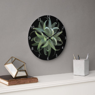 Grande Horloge Ronde Fleur de fougère fractale