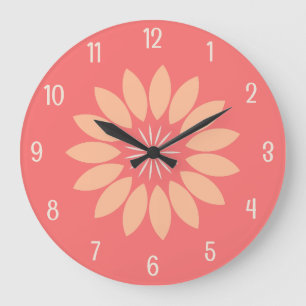 Grande Horloge Ronde Fleur de grande pêche sur le corail