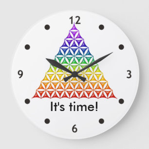 Grande Horloge Ronde Fleur de la vie / Blume des Lebens - chakra pyrami