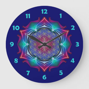 Grande Horloge Ronde FLEUR DE LA VIE/de DES Lebens - mandala IV de