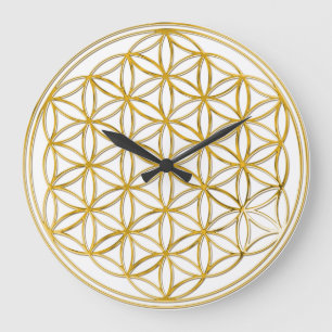 Grande Horloge Ronde FLEUR DE LA VIE - or/DES Lebens de Blume