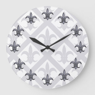 Grande Horloge Ronde Fleur-de-lis Wall Clock