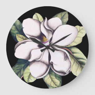 Grande Horloge Ronde Fleur de Magnolia