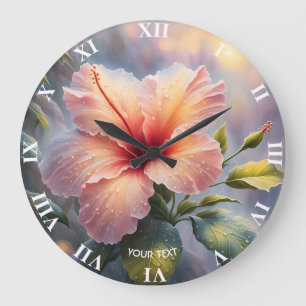 Grande Horloge Ronde Fleur d'Hibiscus délicieuse Imaginaire