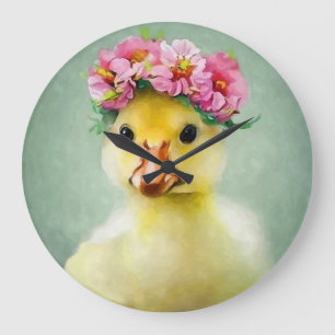 Grande Horloge Ronde Fleur Ducky