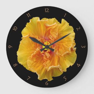 Grande Horloge Ronde Fleur hérissée de ketmie
