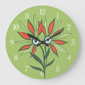 Grande Horloge Ronde Fleur Monster mignonne personnage de dessin Enfant