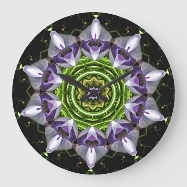Grande Horloge Ronde Fleur pourpre (Recto)