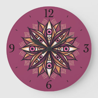 Grande Horloge Ronde Fleur psychédélique aux yeux Déplaisants trippants