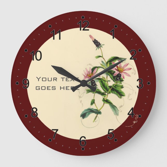 Grande Horloge Ronde Fleur rouge (Recto)