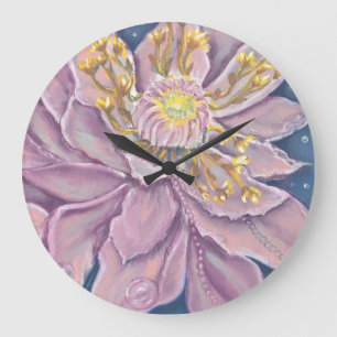Grande Horloge Ronde Fleur surnaturelle