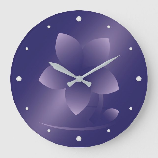 Grande Horloge Ronde Fleur violette (Recto)
