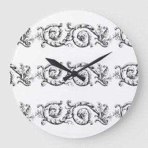 Grande Horloge Ronde Fleuron séparateur Ornemental