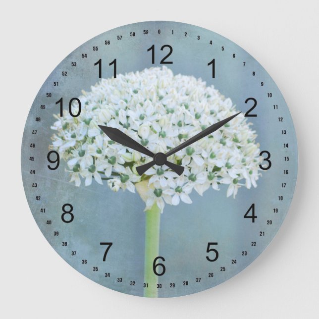 Grande Horloge Ronde Fleurs blanches (Recto)