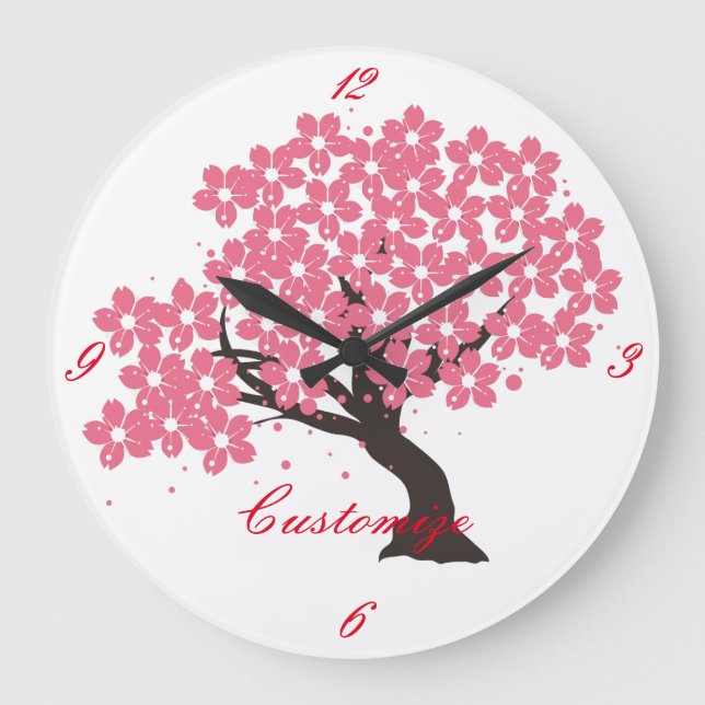 Grande Horloge Ronde Fleurs de cerisiers au Sakura japonais Thunder_Cov (Recto)