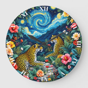 Grande Horloge Ronde Fleurs de gros Imaginaires