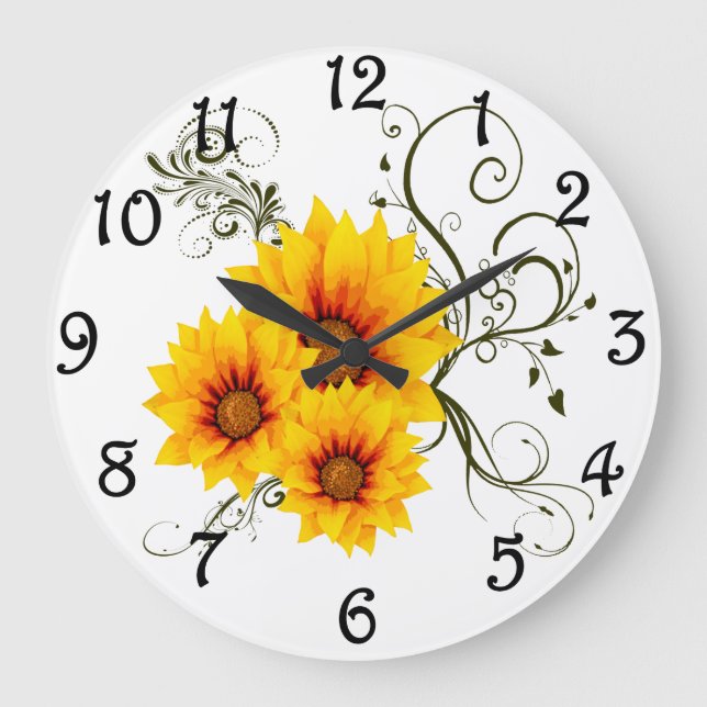Grande Horloge Ronde Fleurs de soleil (Recto)
