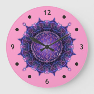 Grande Horloge Ronde FLEURS DE VIE / Blume des Lebens - Mandala I