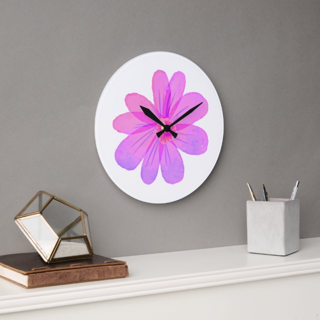 Grande Horloge Ronde Fleurs d'eau (Bureau)