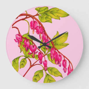 Grande Horloge Ronde fleurs du coeur saignant