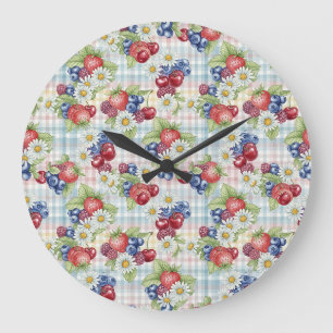 Grande Horloge Ronde Fleurs et Fruits
