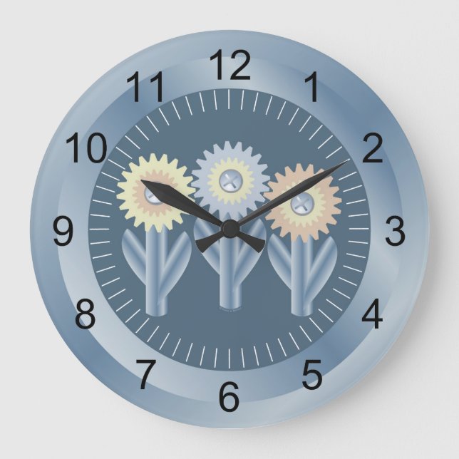 Grande Horloge Ronde Fleurs mécaniques (Recto)