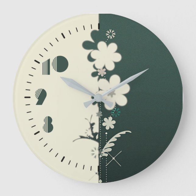 Grande Horloge Ronde Fleurs modernes (Recto)