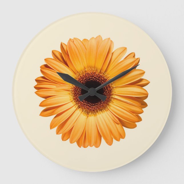 Grande Horloge Ronde Fleurs | Orange Gerbera (Recto)