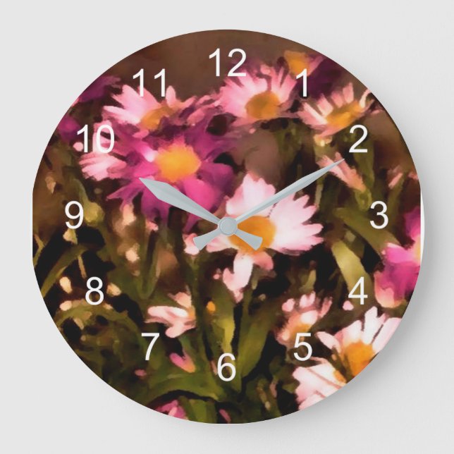 Grande Horloge Ronde fleurs pour mes amis (Recto)