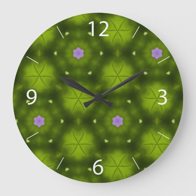 Grande Horloge Ronde Fleurs roses (Recto)