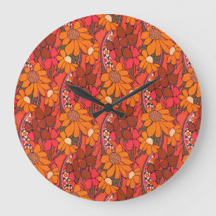 Grande Horloge Ronde Fleurs Super tombées