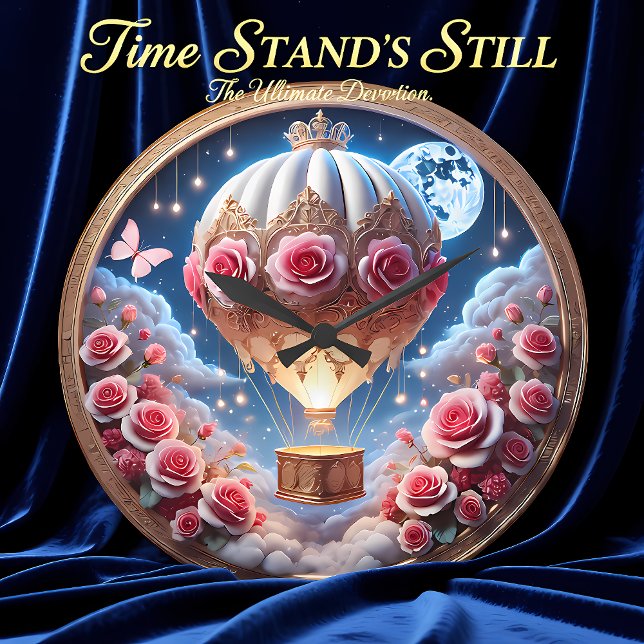 Grande Horloge Ronde Floral Balloon Lunar Voyage  (Créateur téléchargé)