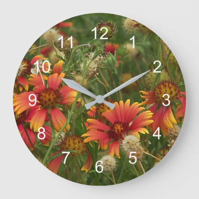Grande Horloge Ronde Floral d'été (Recto)