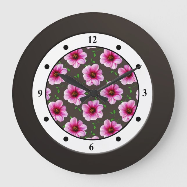 Grande Horloge Ronde Floral Pink Garden (Recto)