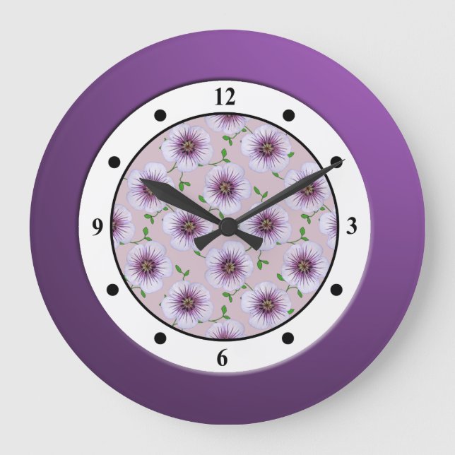 Grande Horloge Ronde Floral Purple Garden (Recto)