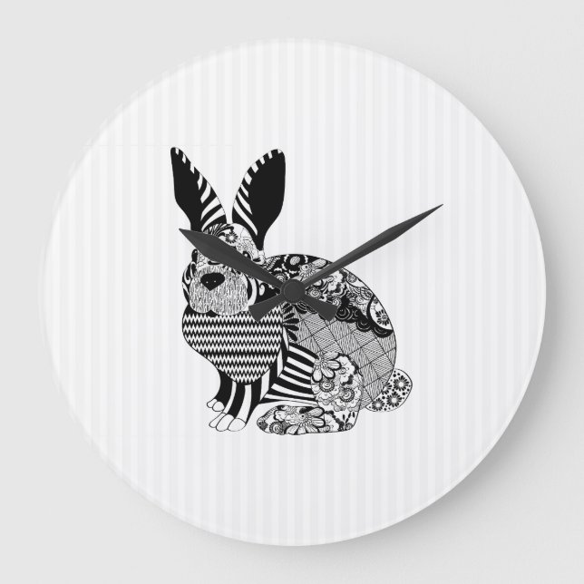 Grande Horloge Ronde Floral Rabbit (Recto)
