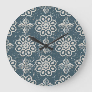 Grande Horloge Ronde Flore antique : Courbe ronde sans joint.