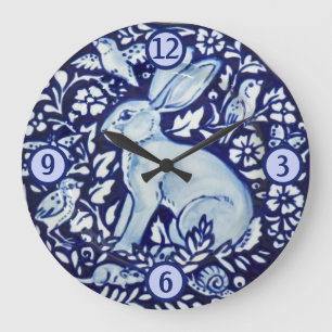Grande Horloge Ronde Flore de la souris d'insectes d'oiseaux lièvres bl