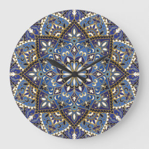 Grande Horloge Ronde Flore orientale : Tapis Vintage