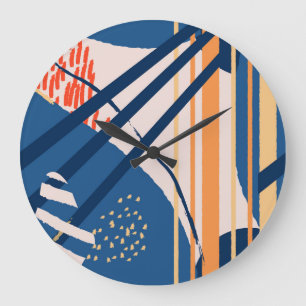 Grande Horloge Ronde Flore tropicale : En-tête moderne