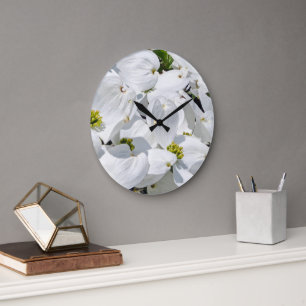 Grande Horloge Ronde Flores Neutres De Fleurs De Dogflowers De Cornales
