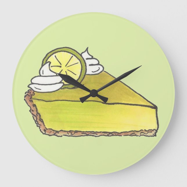 Grande Horloge Ronde Floride Key Lime Pie Slice Dessert Foodie Cuisine (Recto)